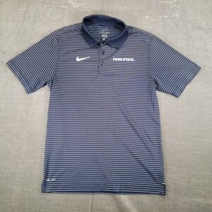 Nike Dri Fit‎ Penn State Nittany Lions Polo Shirt Mens Size S Navy White Stripe